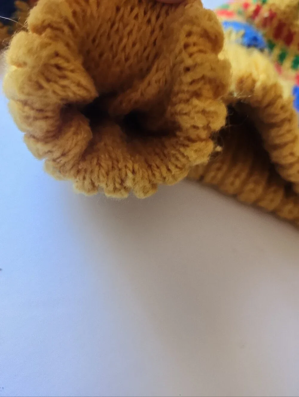 Yellow Knit Pom Pom Hat and Mittens Set for Kids -Pattern Made In JAPAN